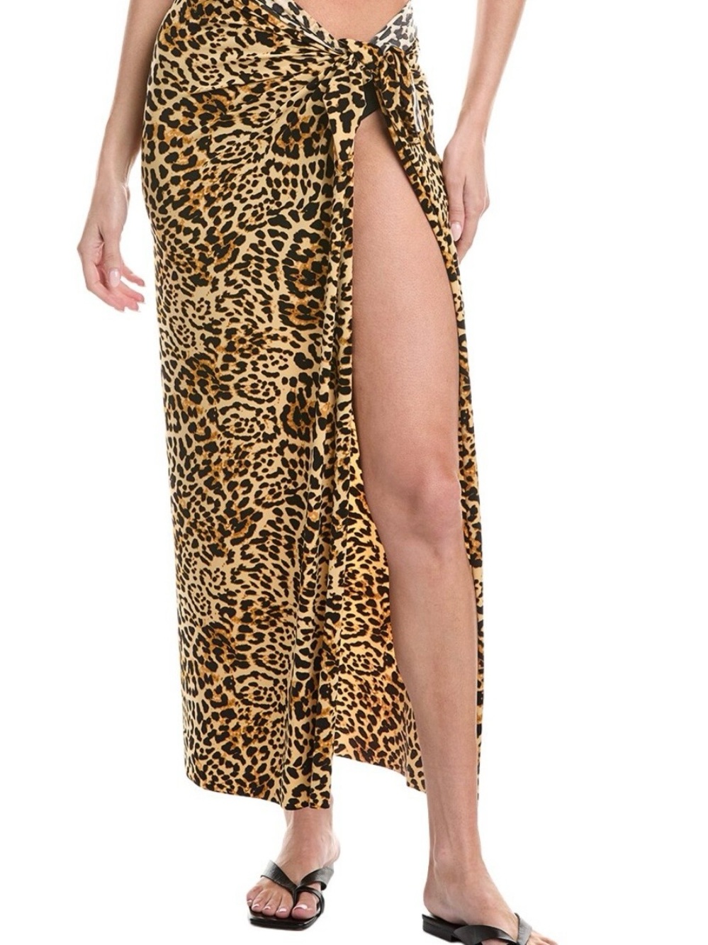 Norma Kamali Ernie Leopard Print Stretch Jersey Pareo